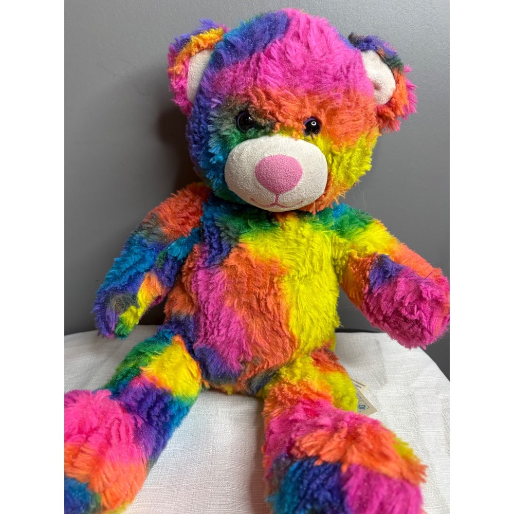 Build-A-Bear Workshop Rainbow Friends Tie Dye Plush Shimmer Tinsel Bear